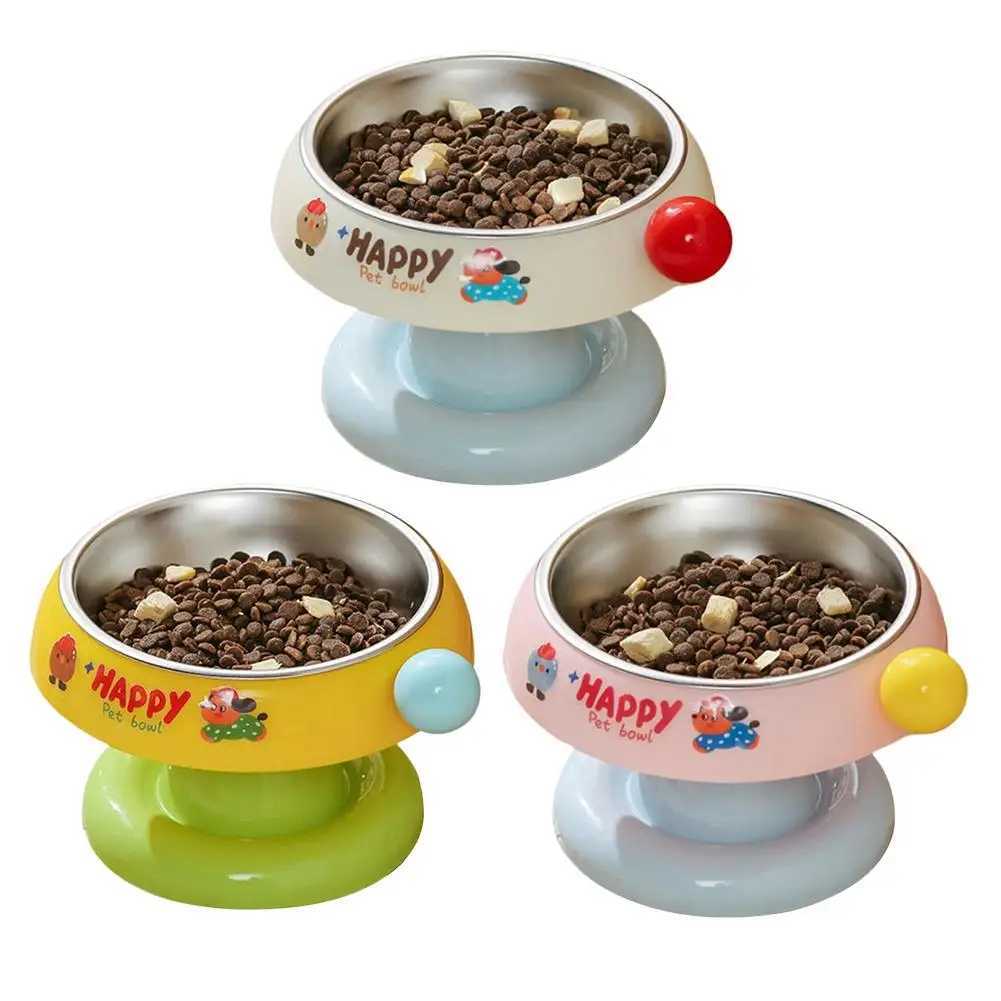 Stainless Steel Pet Bowl AntiSlip Elevated Design For Small CatsDogs Feeding Pet Dog Accessories J251113