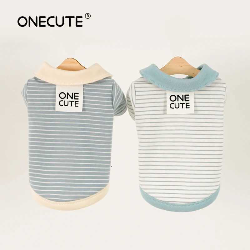 Summer Striped Pet Shirt Cotton Breathable Casual Fashion Vest Comfortable Dog Soft White Blue Collar C251030