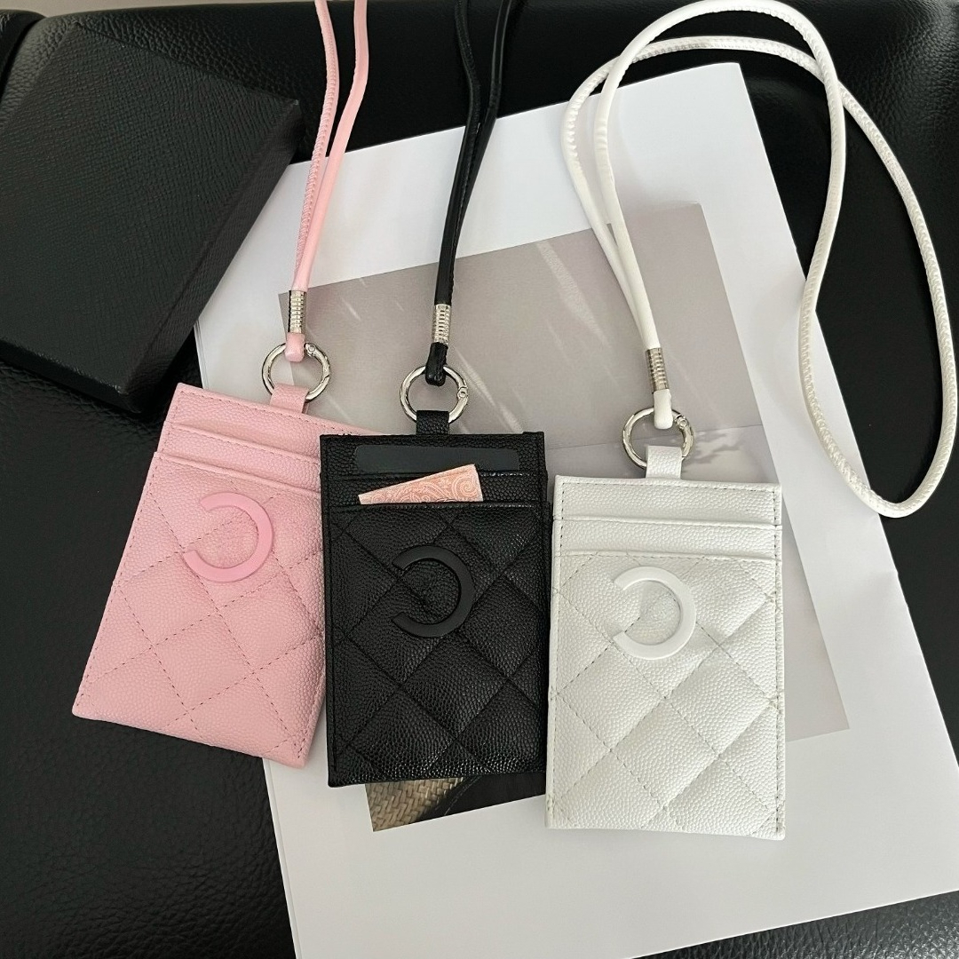 stampup Fashion Designers Keychain Id Holder Lanyards Luxury Work Badge High-quality Leather ID Tag with Detachable Lanyard Variety Couple Gift