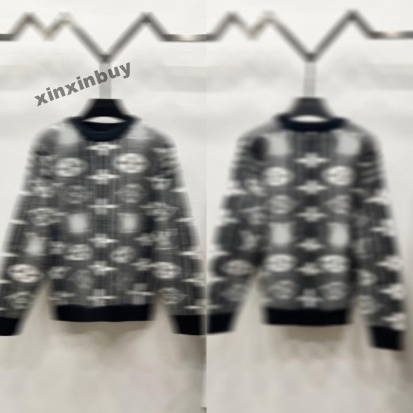 xinxinbuy Designer Sweater Hoodie Men Women Large flower letter jacquard Long Sleeve Man Paris green black brown XS-L