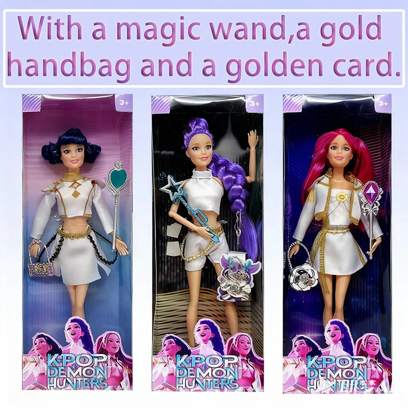 With Delicate Texture Anime 30CM KPop Demon Hunters Doll Vinyl Toy Rumi Mira Zoey Birthday Surprise Gift For Girls 251029