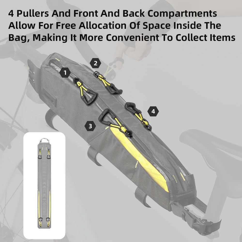 Rhinowalk Bicycle Top Tube Bag Waterproof 21L Bike Front Frame Bag Bikepacking Travel Luggage Bike Accessories For MTB Gravel H251029