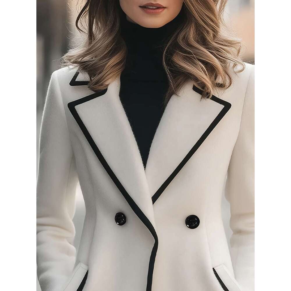 Women S Elegant Heavyweight Tweed Coat Winter Formal Casual Structured H Silhouette Long Jacket For Cold Weather Non Stretch Outerwear Hand Wash Dry C