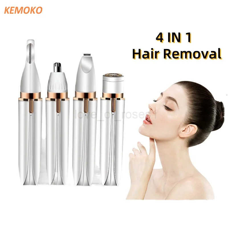 4 In 1 Electric Hair Remover Razor Full Body Shaving Facial Epilator Shaver Eyebrow Trimmer Nose Bikini Line Painless Epilator Z251030