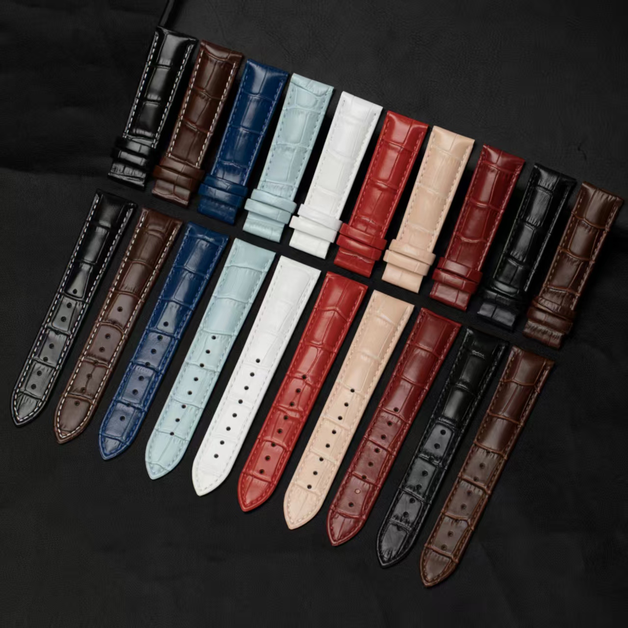 Premium Handcrafted Leather Watch Strap for Men & Women - Genuine Material Butterfly Clasp-808