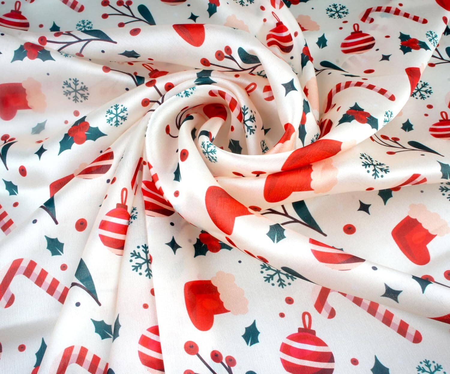 Custom Christmas gifts Silk Like Satin Fall Winter Holiday Christmas Square Scarf for Women Hair Scarves