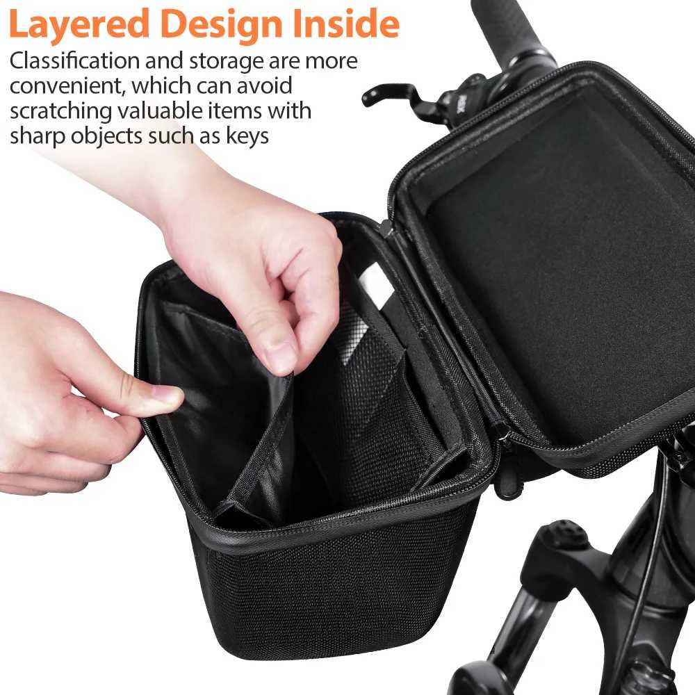 NEWBOLER Multifunctional Bike Front Bag Waterproof Cycling Head Bag EVA Hard Shell Bicycle Handlebar Bag Cycling Accessories H251029