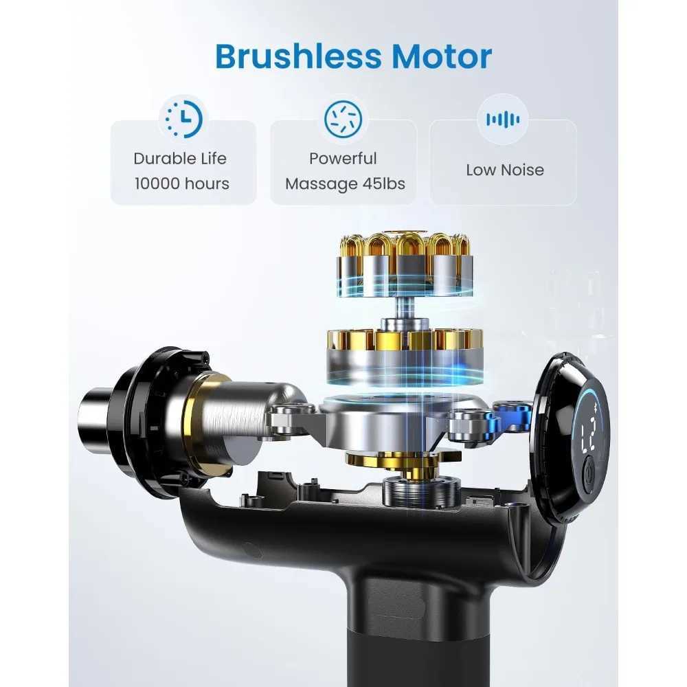 RENPHO Massage Gun Deep Tissue Portable Percussion Muscle Massager with Bluetooth Handheld Device for Back and Neck Carry Cas J251030