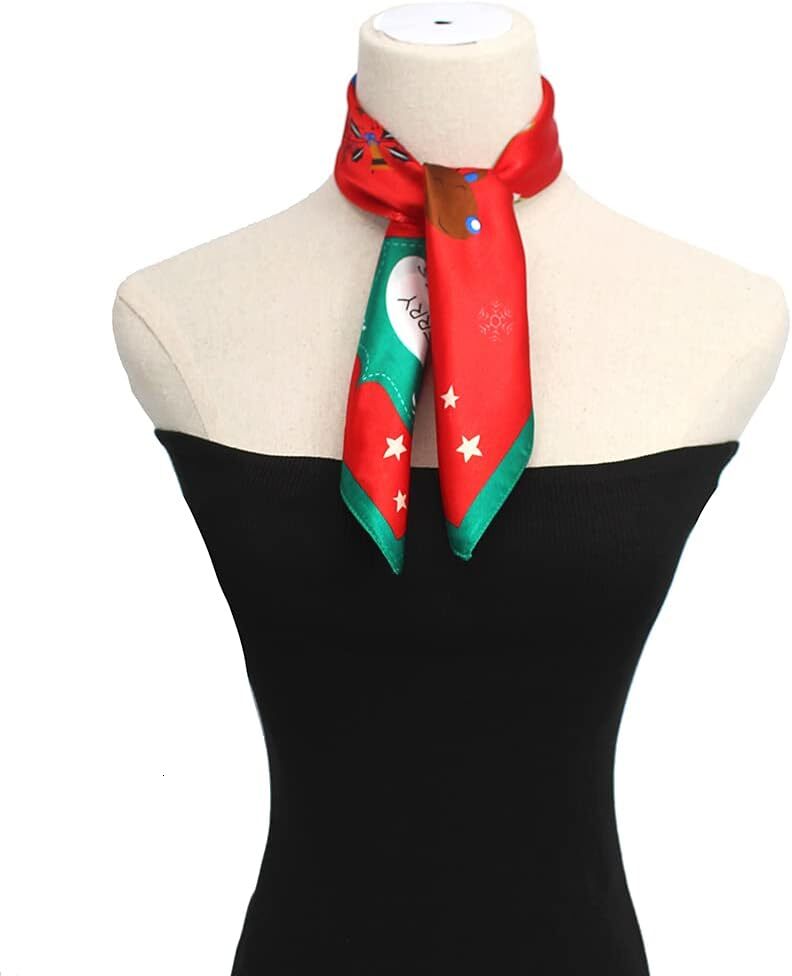 100% Real Mulberry Silk Scarf 21'' x 21'' Lightweight Neckerchief Women Men Small Square Digital Printed Scarves Christmas gifts