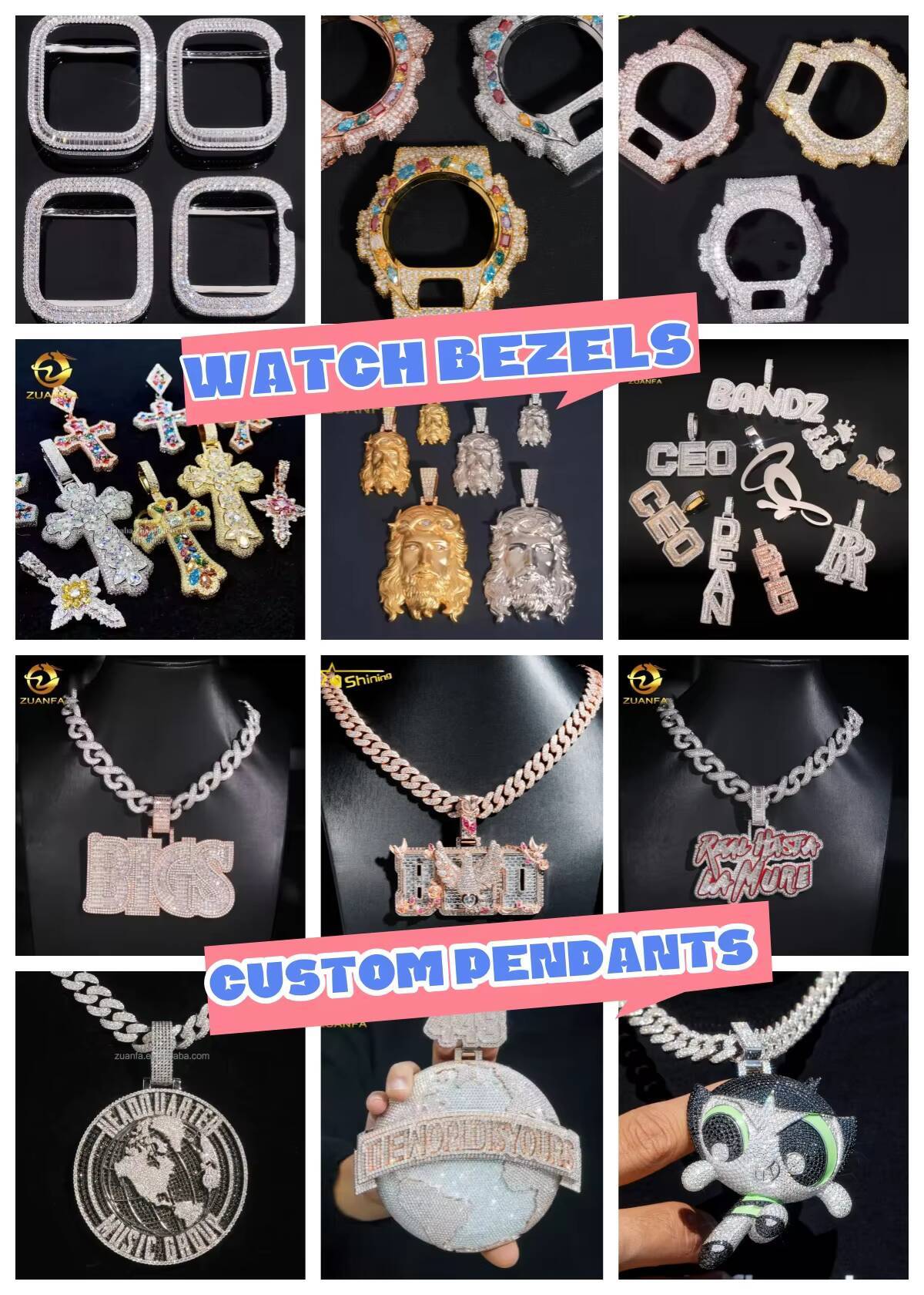 Men Style Hiphop Jewelry 20MM 4 Rows VVS Moissanite Cuban Link Chain Iced Out Big Chain Cuban Chain Necklace