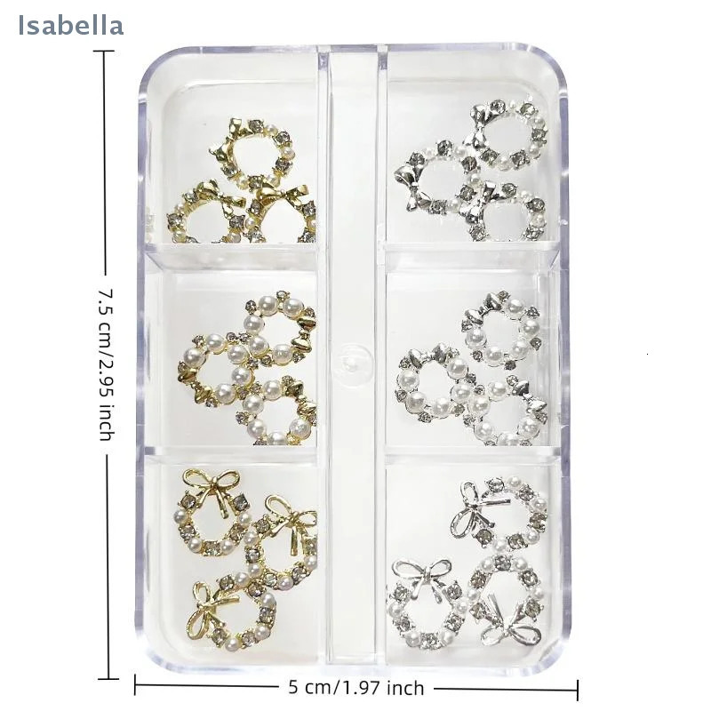3D Christmas Wreath Alloy Inlaid With Diamonds And Pearls DIY Wearable Nail Rhinestones 251027