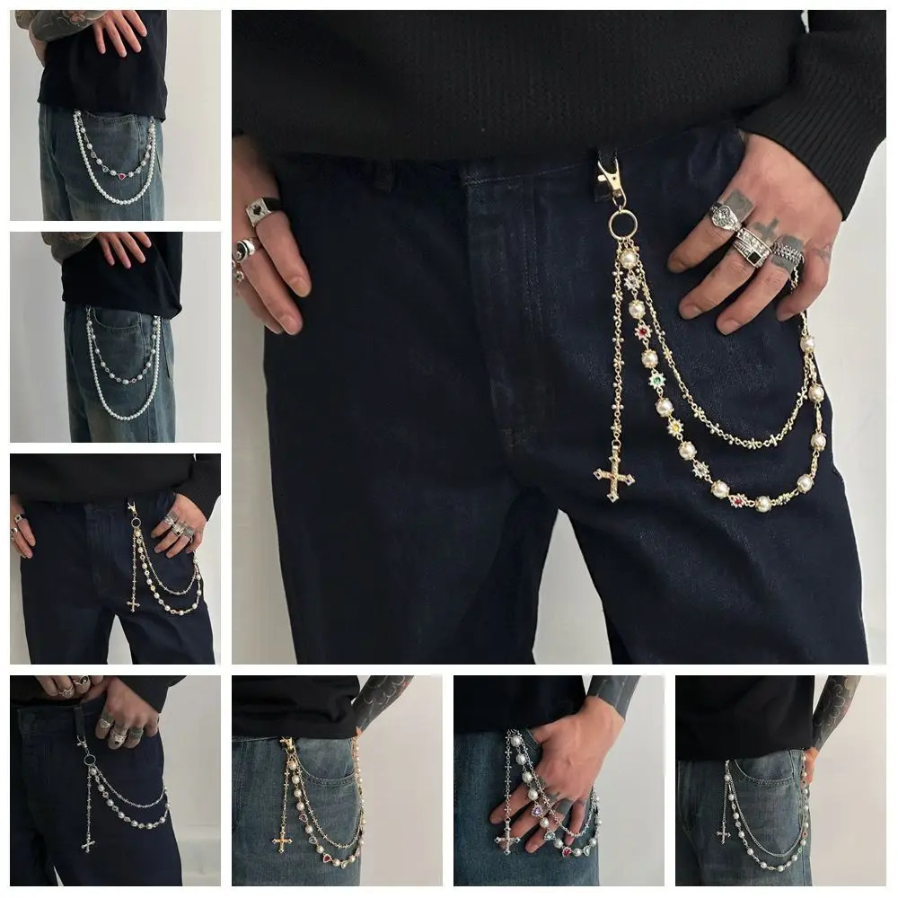 Cool Tassel Pearl Waist Chain Gothic Beads Tassel Jeans Chain Harajuku Bag Chain Punk Belt Chain Female 251021