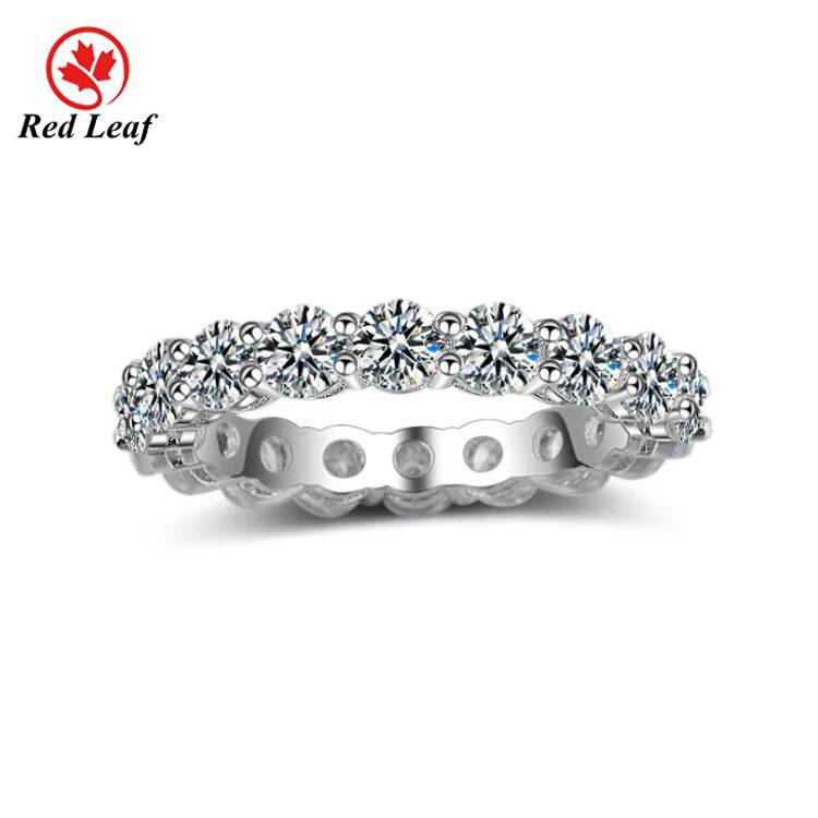 Redleaf Jewelry 2021 New Fashion 925 Sterling Silver Round CZ Cubic Zircon Rings Full Pave Zirconia Tone Ring