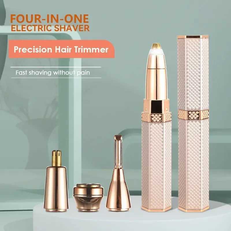4 In 1 Facial Electric Shaver For Women Eyebrow Trimmer Body Epilator Rechargeable Painless Eyebrow Nose Bikini Hair Epilator M251030