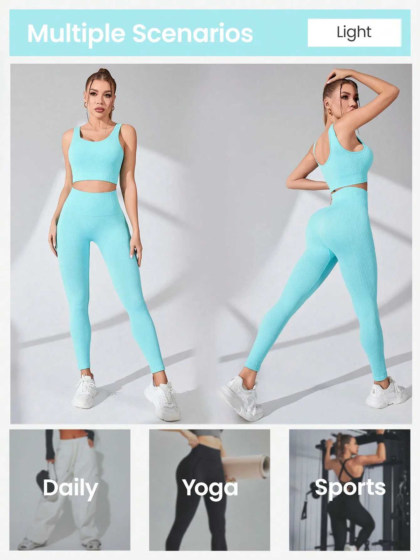 Womens Workout Sets 2 Piece Seamless Yoga Leggings and CrossStrap Sports Bra Gym Outfits Activewear Matching Set J251030