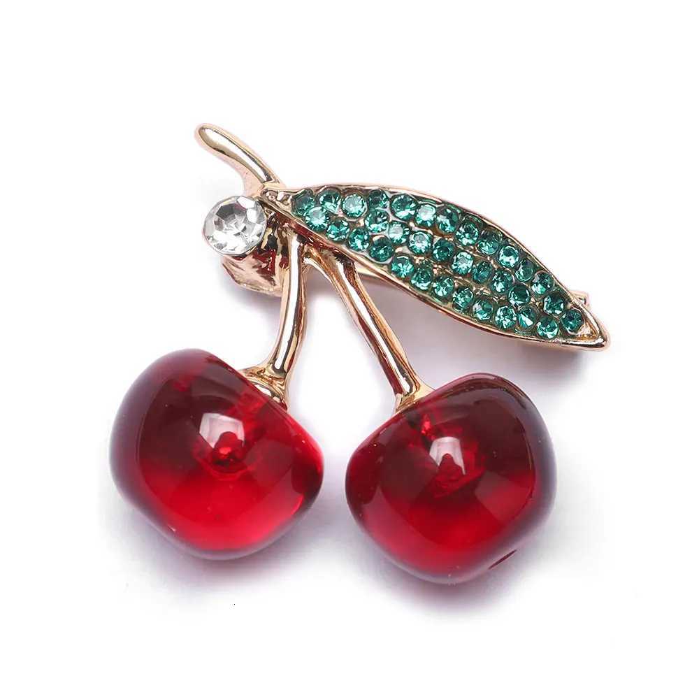 Fashion Baroque Style Bird Cherry Badge Retro Flower Crystal Pin Metal Accessories Jewelry Gifts Y251029