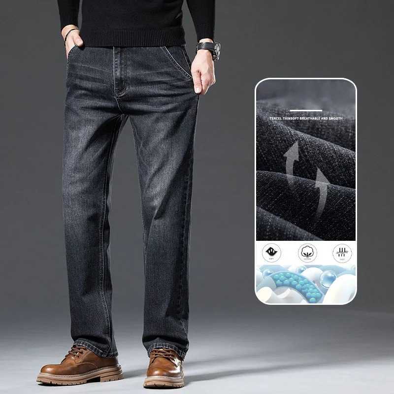 Autumn Straight Denim Mens Jeans Stretch Black Blue Casual Mens Trousers Classic Jeans for Male Size 38 40 J251030