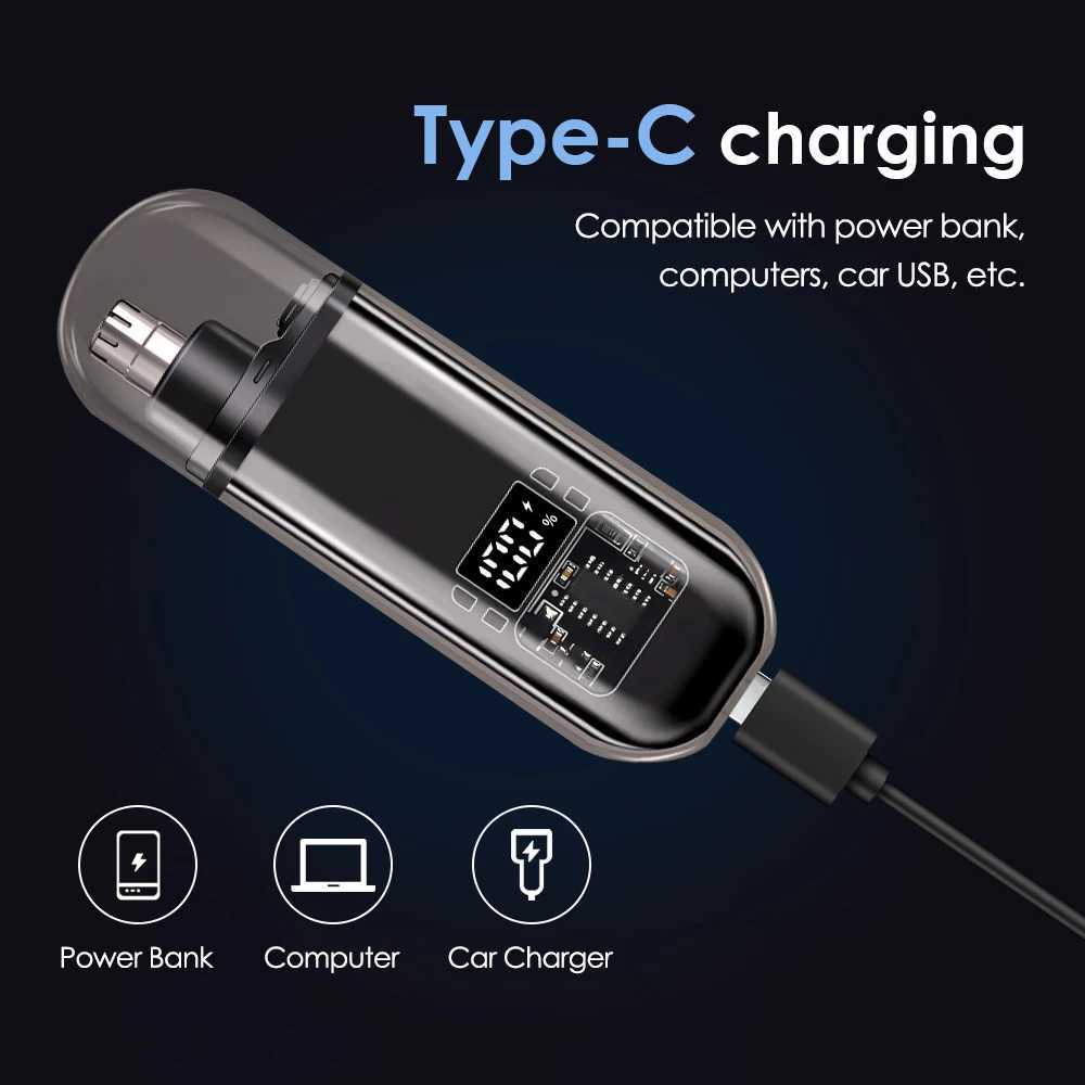 Portable Electric Nose Hair Trimmer Three Dimensional Arched Blade Can Easily Trim Nose Hair Without Hurting The nasal Cavity M251030