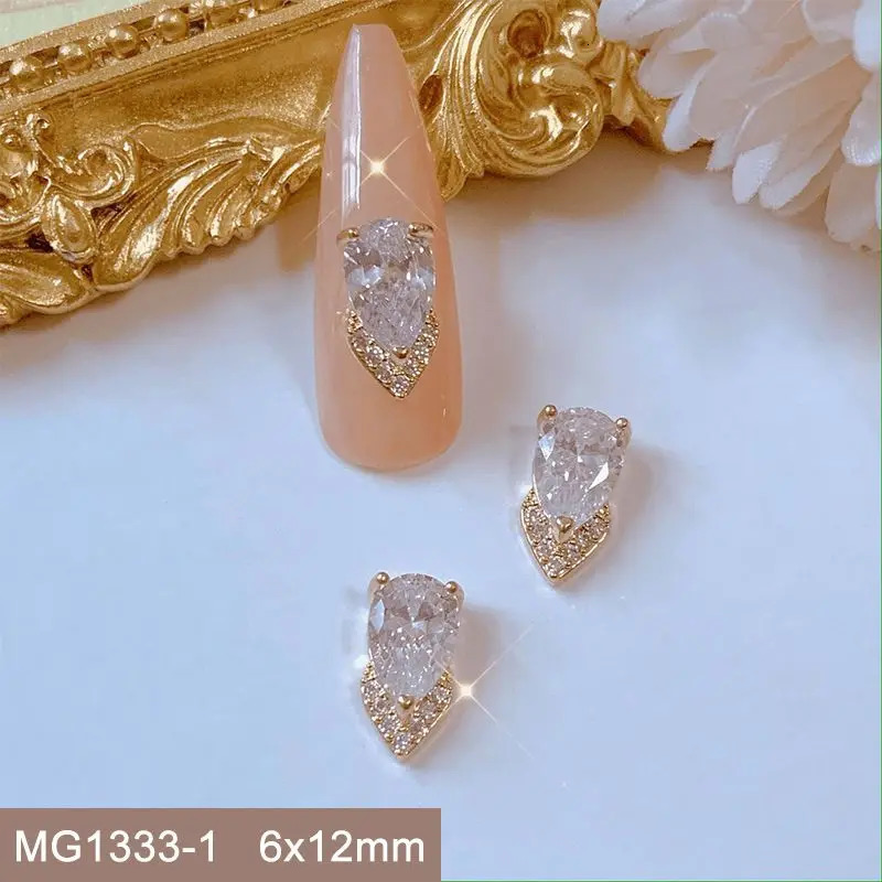10pcs Hollow Bow Frame Drop Zircon Crystals Metal Nails Jewelry Decorations Nail Art Accessories Charms Parts Supplies 251027