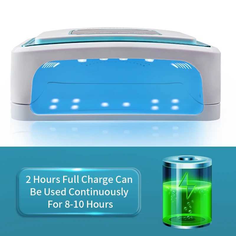 Led Lamp For Nails Uv Nail Drying Gel Manicure Cabin Polish Dryer 120W Light Dryers Wireless Cordless Rechargeable L251030