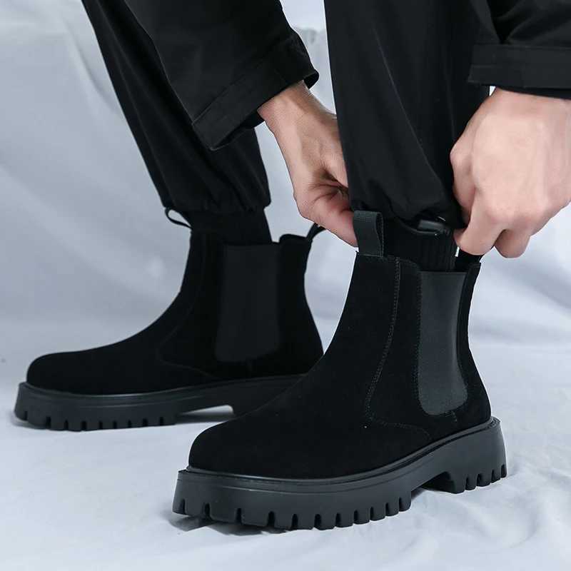 High Quality Men Chelsea Boots Retro Ankle Boots New Fashion Black Brown Comfortable Fashion British Style Thicksoled Heighteni Z251029