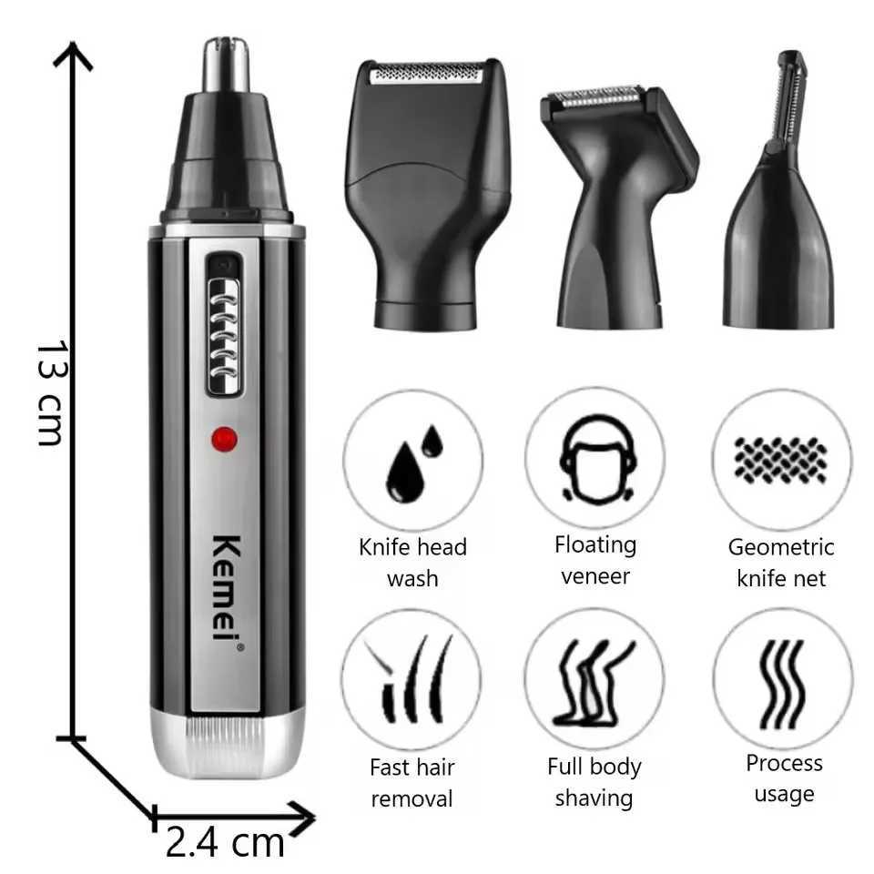 Kemei 4in1 rechargeable nose hair trimmer beard trimer mens eyebrow nose trimmer for nose and ear cleaner hair removal machine M251030