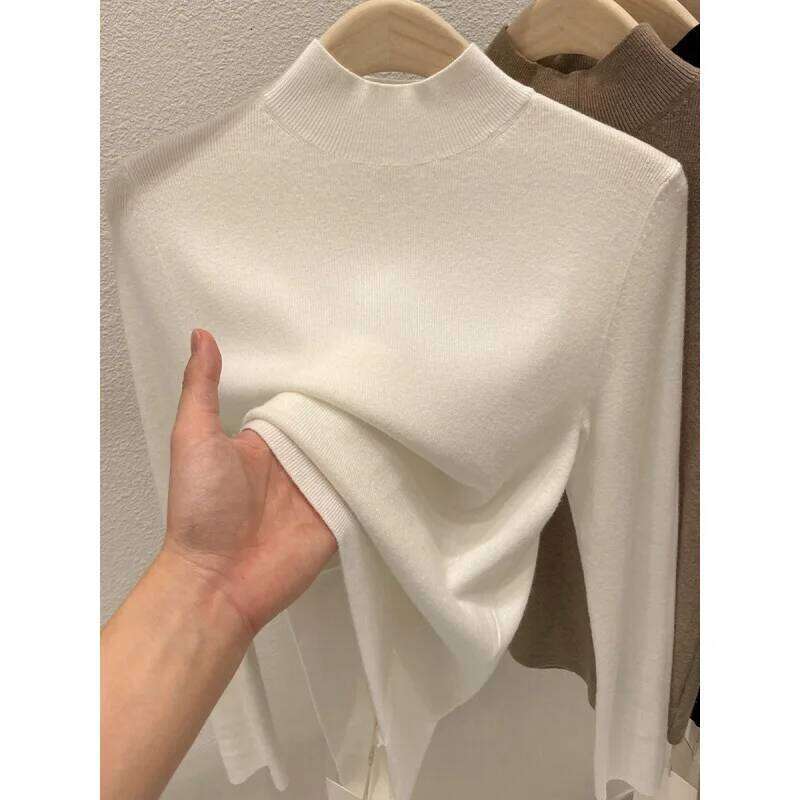 Women Autumn Winter 2025 Fashion Turtleneck Jumpers Female Slim Fit Sweater Ladies Solid Color Knitted Soft Pullovers Designer Sweater Women Bear Swea