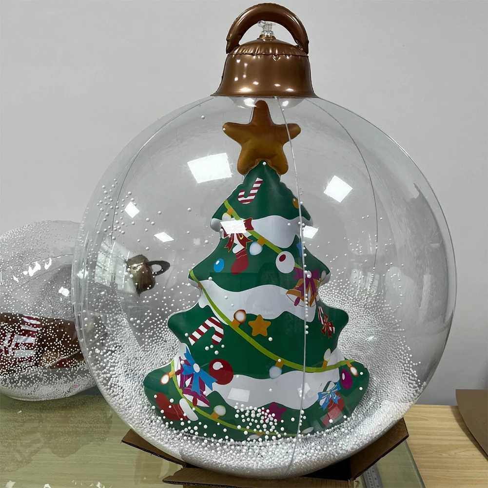 24 Inch Giant Inflatable Christmas Balls Large Outdoor Decorated Ball with Light Remote Christmas Decorations Ball Holiday Decor C251030