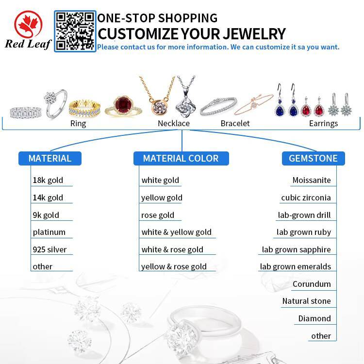 Redleaf 9K 10K 14K 18K Solid Gold Jewelry Solitaire Moissanite Glod Ring Engagement D Vvs Moissanite Fashion Jewelry Rings