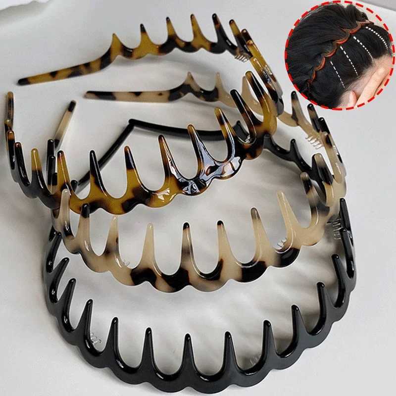 Fashion Wave Headbands for Women Solid Color Toothed Non-slip Hair Bands Girl Face Wash Sports Hairbands Hair Accessories D260326