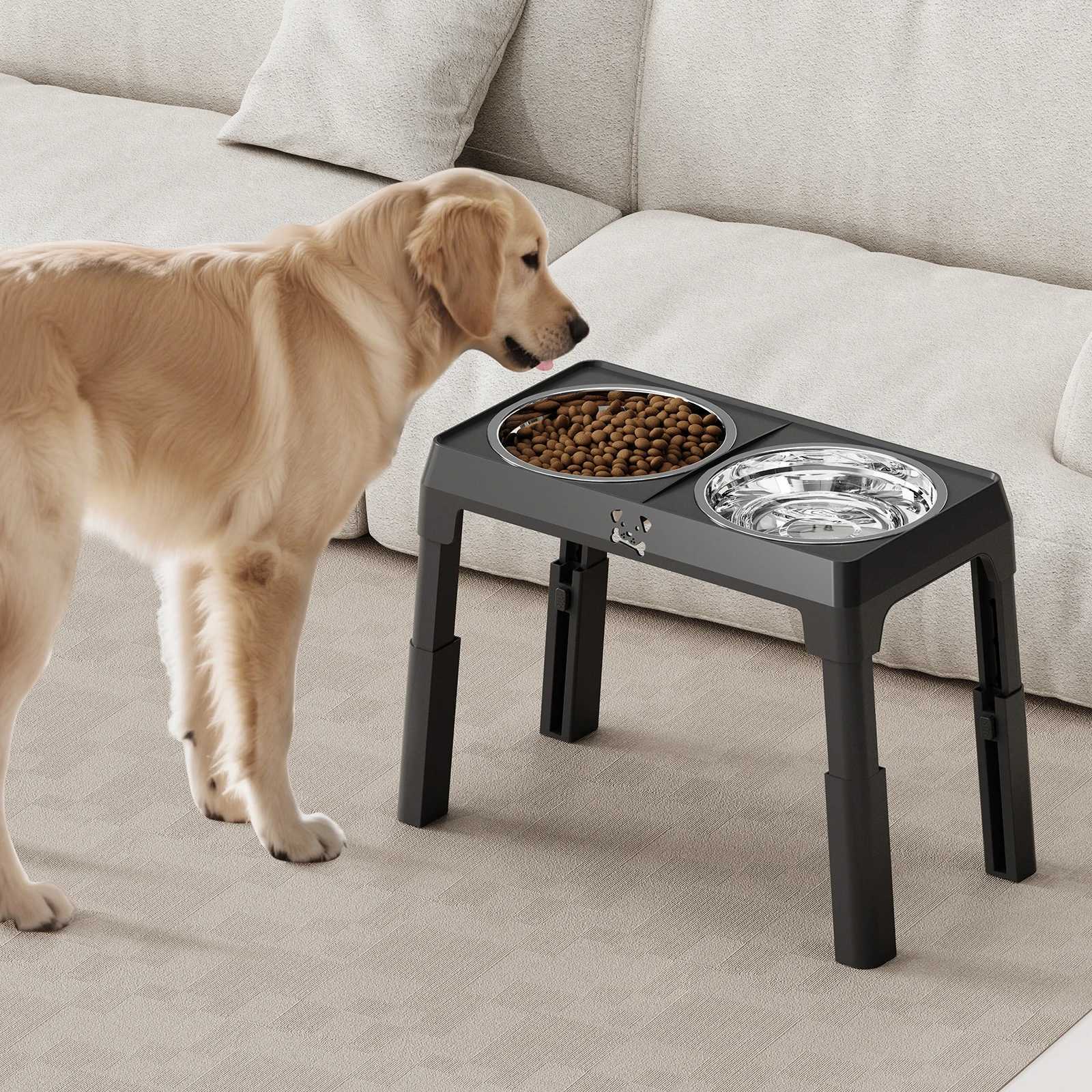 Ortable NonSlip Elevated Dog Bowls Foldable Xiaz Raised Feeder Bowls Stand Set With 2 Stainless Steel Bowls J251113