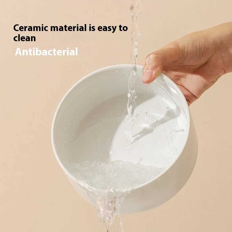 Big Dogs Bowl Double Ceramic Elevated Pet Food Water Feeders Small Medium Large Dog Feeding Supplies with Wooden Stand J251113