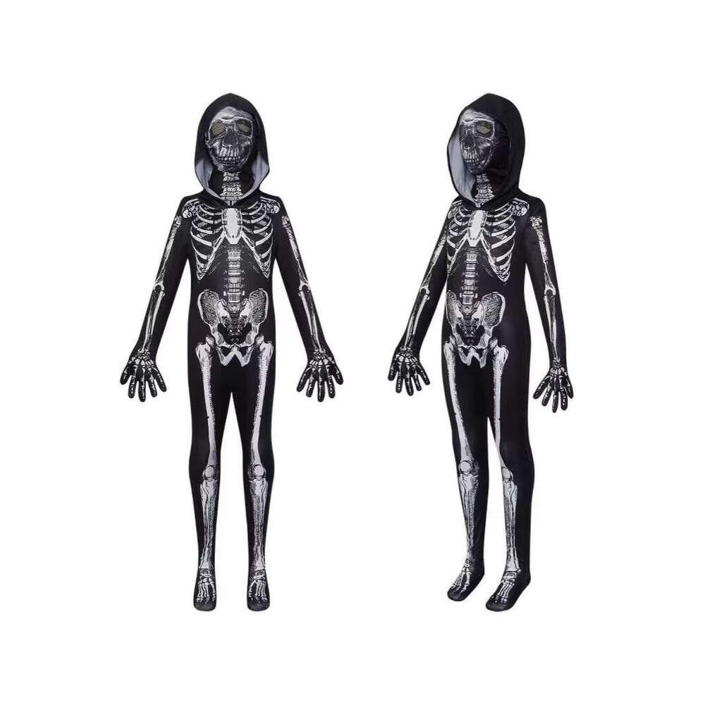 Halloween Skeleton Makeup Ball Tight Cosplay Ghost Costume for Adults Children Men and Women Horror