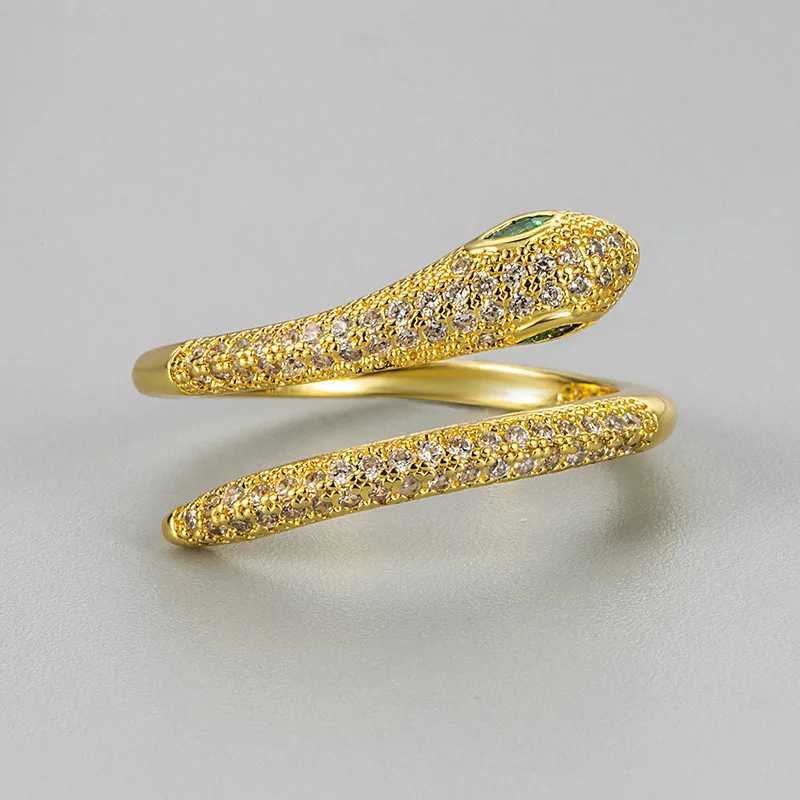 925 Sterling Silver Rings For Women Vintage Handmade Adjustable Zircon Snake Ring Fashion Band Female Bijoux GiftW251030