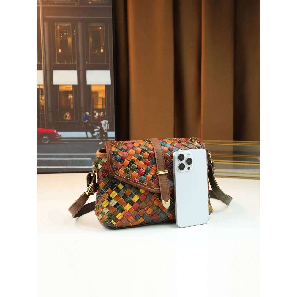 European And American Retro Trend Leather Piece Women's Shoulder Crossbody Small Square Bag