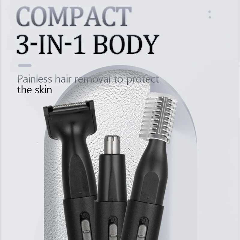 Electric Hair Trimmer for Nose Men Painless Rechargeable Sideburns Eyebrows Beard 3 in 1 Hair Clipper Shaver M251030