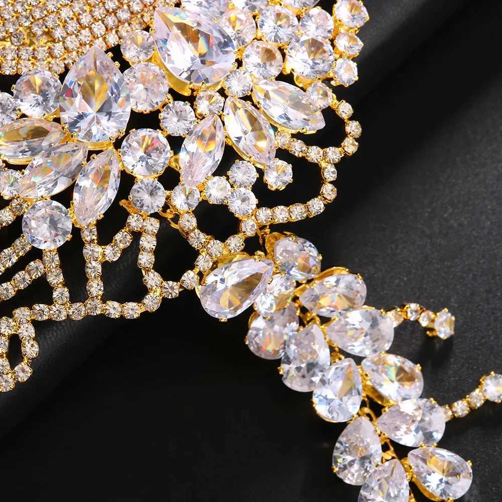 Stonefans Luxury Cubic Zirconia Mask Face Jewelry for Women Fashion 2023 Masquerade Elastic Rope Face Chain Halloween AccessorieW251029