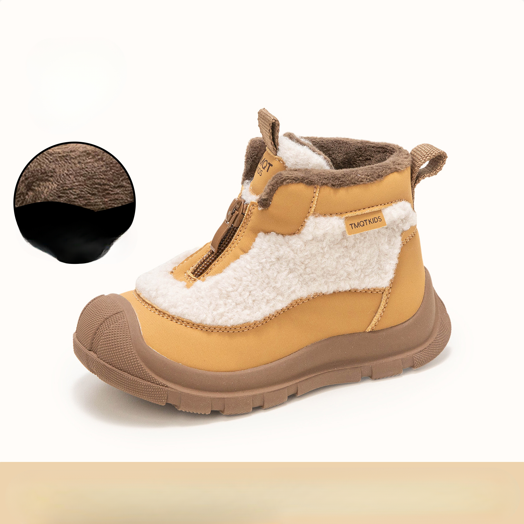 Winter new designer snow boots, children's wool lined thick cotton shoes, women's snow cotton non slip shoes