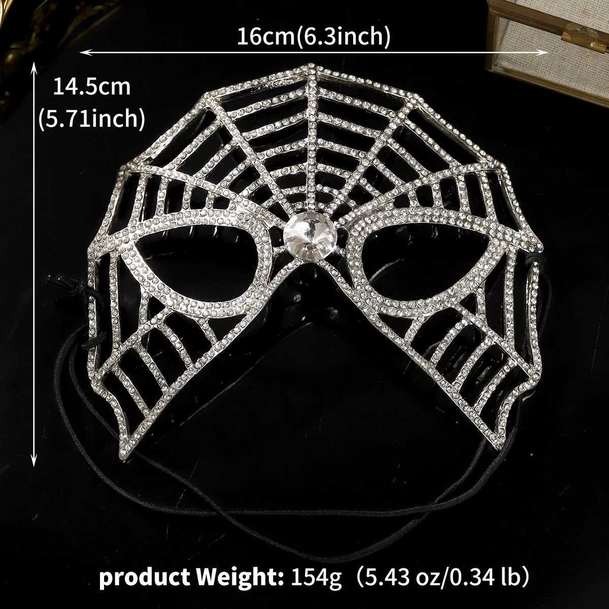 European and American Halloween Baroque Rhinestone Spider Alloy Mask Party Dance Sexy Mask AccESSories For WomenW251029