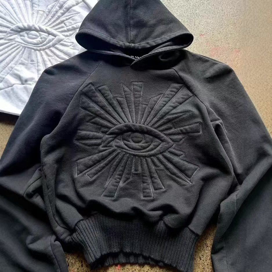 Y2K printing American street fashion men and women with loose zipper sweater coat.