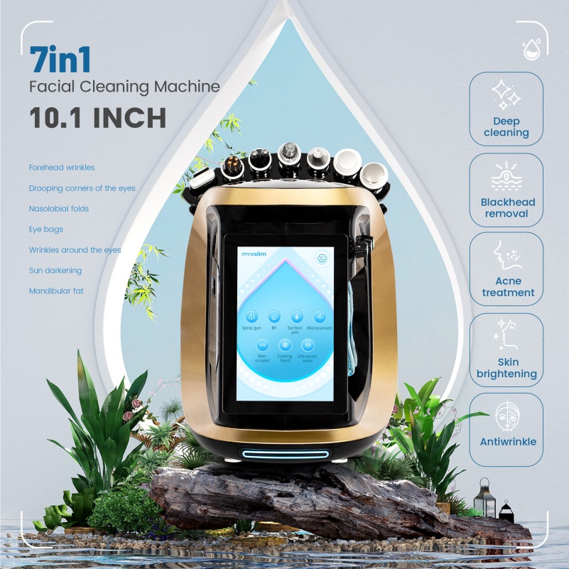 Water Hydra Dermabrasion 7 In 1 Oxygen Ice Blue Smart Jet Aqua Peeling Small Bubble For Facial Cleaning Machine