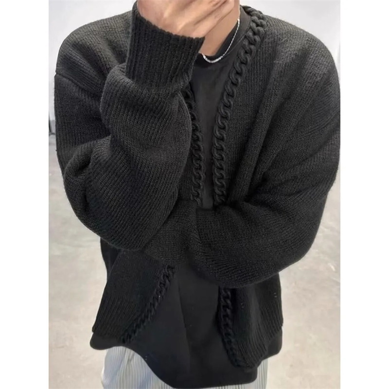 Sweater Cardigan Mens Spring Autumn Korean Style Fashionable Casual Versatile Knitted Jacket y251010