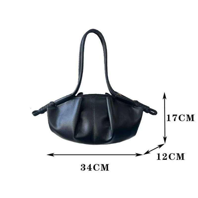 Brand Cloud Dumpling Drawstring Design Women's Adjustable Shoulder Strap Crossbody Handbag Textured Underarm Bag