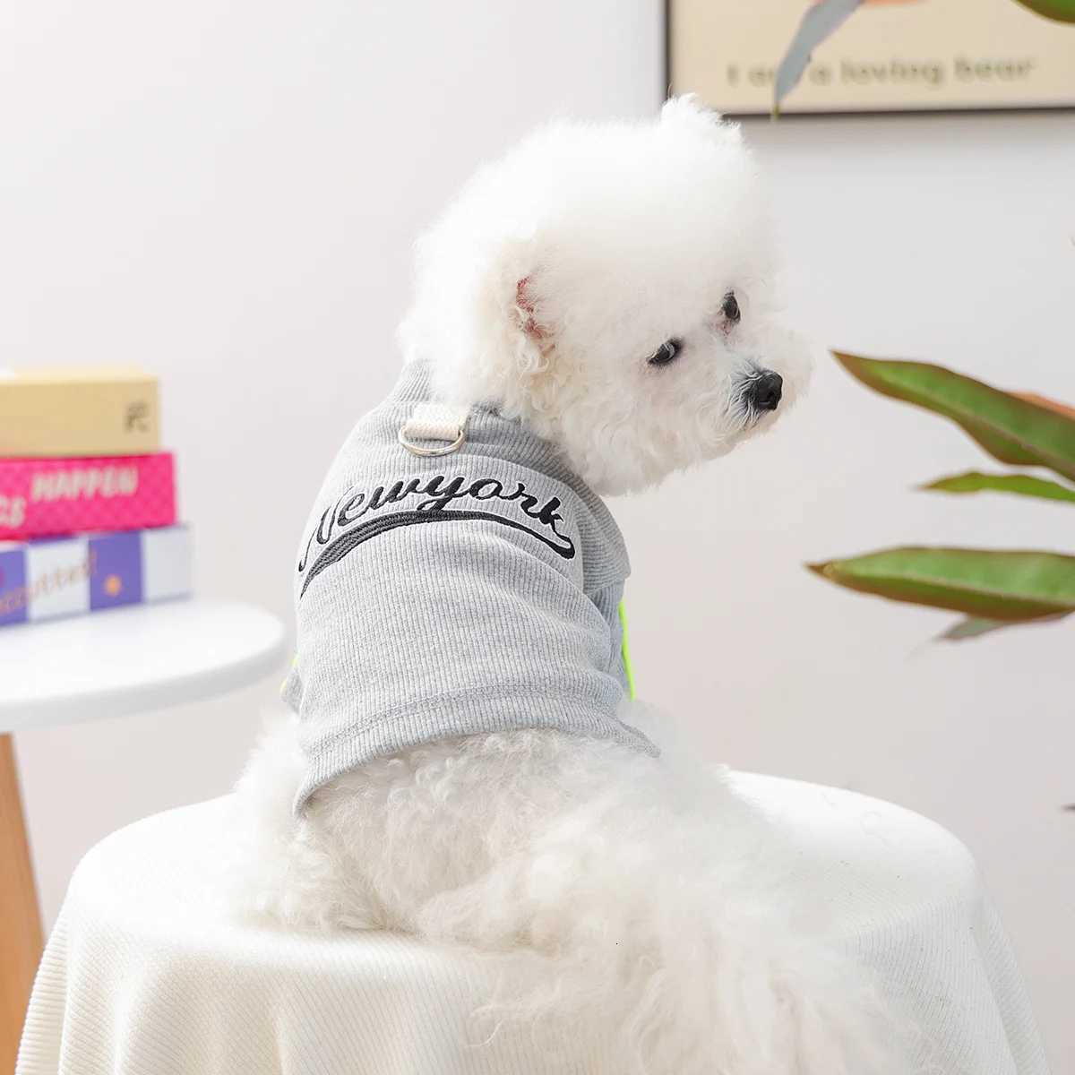 Cute Puppy Clothes Simple and Comfortable Letter Bottoming Shirt Pet Sweater Suitable for Puppies and Cats C251030