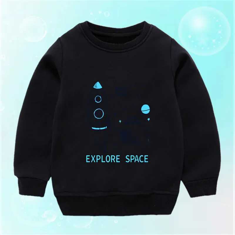 Kids Girls Clothes Autumn Sweatshirt Child Long Sleeved Pullover Top Spring Fashion Planet Rocket Pattern Boy ClothingT251030