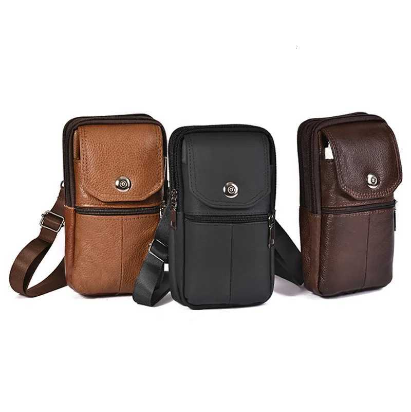 2023 Mens Messenger Bag Cowhide Leather Bag Mobile Phe Pouch Men Wallet Small Travel Waist Bag M MtiPockets Ch Bag Y251011