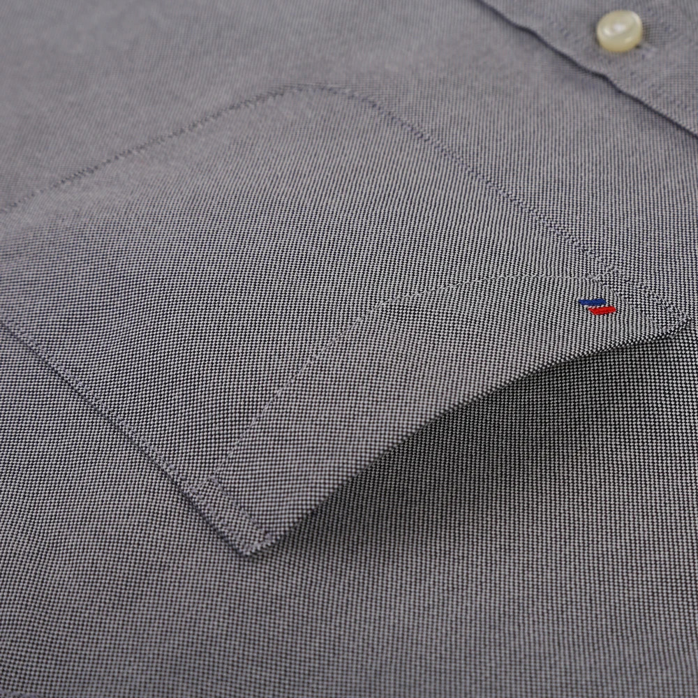Mens Fashion Long Sleeve Oxford Work Shirt Single Patch Pocket Simple Design Embroidered Regularfit Casual Buttondown Shirts 251029