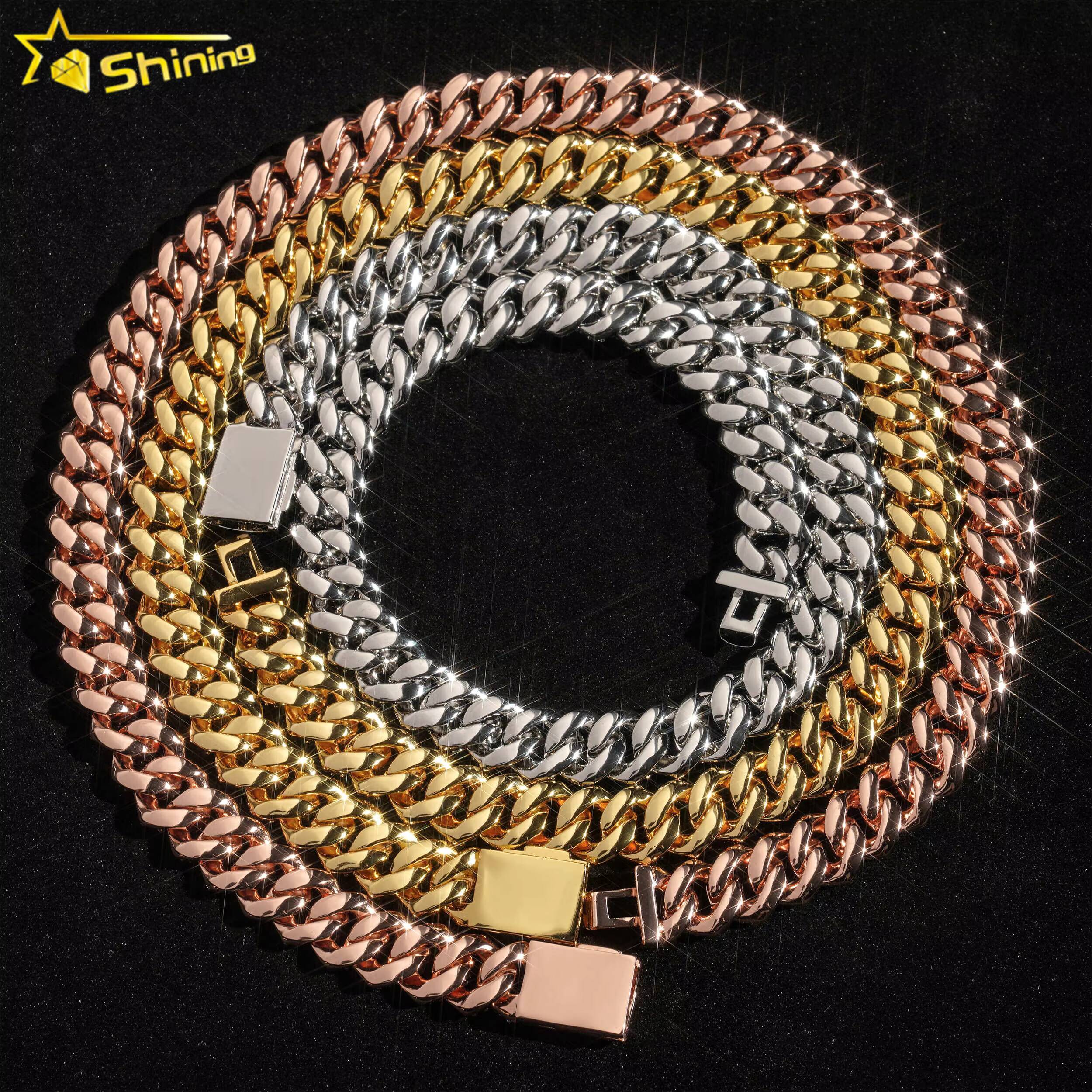 Fast Shipping Hip Hop Fashion Cuban Link Chain 14MM Width Gold Plated CZ Diamond Cuban Link Bracelets