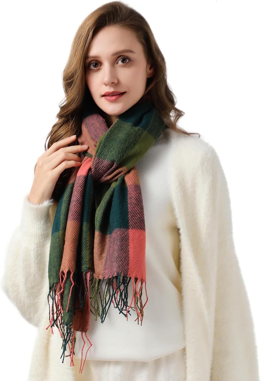 Custom Scarf for Women Women's Fall Winter Scarfs Cashmere Feel Blanket Scarf Classical Scottish Checked Long Shawl Wraps Christmas gifts
