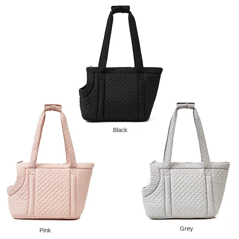 Pet Handbag Autumn and Winter UltraLight Quilted Cotton Pet Carrying Bag Single Shoulder Cat Outing Bag 251030